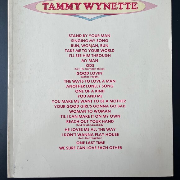 The Best of TAMMY WYNETTE Songbook Sheet Music Book, Piano Voice Guitar Country - Picture 2 of 2
